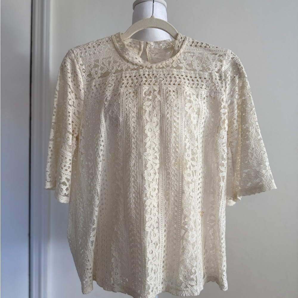 Vintage Lace Ivory Blouse. Women’s Size Small